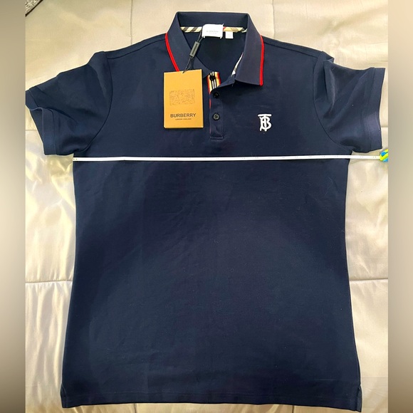 Burberry Polo Navy blue. Slim fit Medium. - Picture 4 of 10